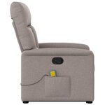 vidaXL Fauteuil inclinable de massage Taupe Tissu