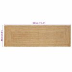 vidaXL Tapis Beige 80 x 300 cm Jute