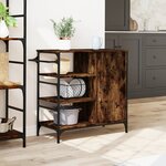 vidaXL Chariot de cuisine chêne fumé 87 5x38 5x84 5 cm bois ingénierie
