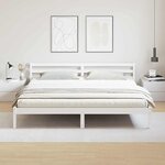 vidaXL Cadre de lit Blanc 210 x 200 cm Bois massif en pin