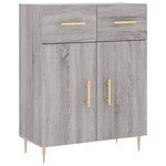 vidaXL Buffet haut Sonoma gris 69 5x34x180 cm Bois d'ingénierie