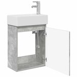 vidaXL Meuble de salle de bain avec robinet Gris béton
