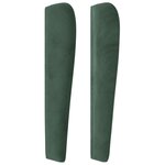 vidaXL Tête de lit avec oreilles Vert foncé 163x23x118/128 cm Velours