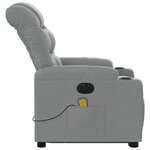 vidaXL Fauteuil inclinable de massage électrique Gris clair Tissu