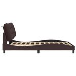 vidaXL Cadre de lit avec lumières LED marron foncé 140x200 cm tissu