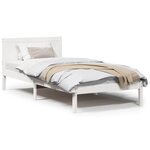 vidaXL Cadre de lit Blanc 100 x 200 cm Bois de pin massif