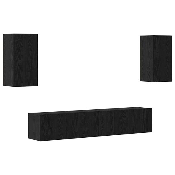 vidaXL Ensemble meuble TV 4 Pièces Chêne noir 80 x 30 x 30 cm