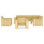 Salon de jardin meuble d'extérieur ensemble de mobilier 4 pièces bois de pin imprégné 02_0016223