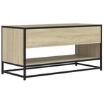 vidaXL Meuble TV chêne sonoma 91x40x46 cm bois d'ingénierie et métal