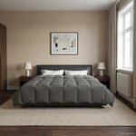 vidaXL Duvet d'hiver Matelassé Gris clair 240 x 260 cm Microfibre