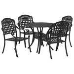 Set de jardin 5 pièces vidaXL en alu noir