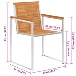 vidaXL Chaises de jardin lot de 4 avec coussins Bois d'acacia massif