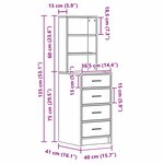 vidaXL Armoire haute Marron Chêne 40x41x135 cm Bois reconstitué