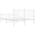 vidaXL Cadre de lit métal sans matelas et pied de lit blanc 135x190 cm