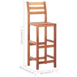 vidaXL Chaises de bar lot de 4 bois d'acacia solide