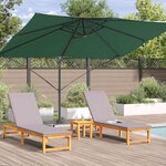 vidaXL Parasol Roma à Bras Déporté Vert et Noir 352 x 251 x 260 cm