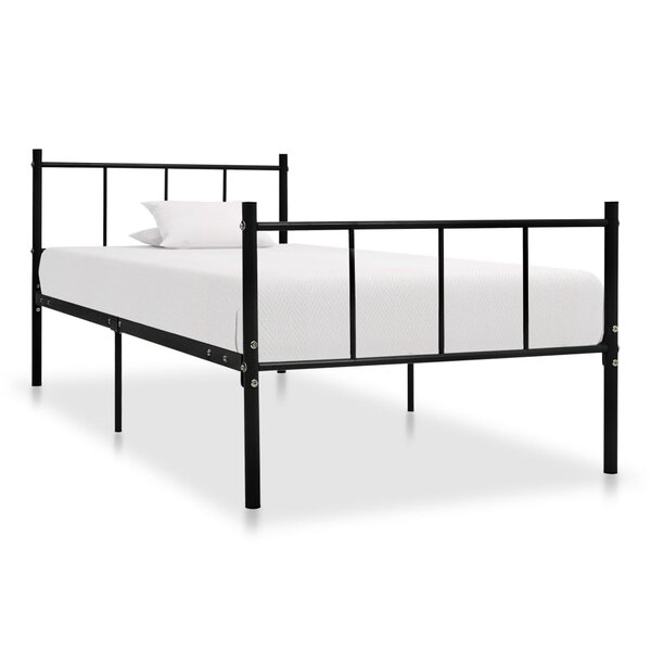 vidaXL Cadre de lit sans matelas noir métal 90x200 cm