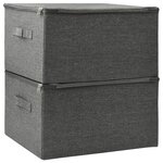 vidaXL Boîtes de rangement 2 Pièces Tissu 43x34x23 cm Anthracite
