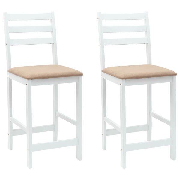 vidaXL Chaises de salle à manger 2 pc Bois de Caoutchouc Massif Blanc