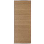 vidaXL Tapis en bambou marron à latte rectangulaire 80 x 200 cm