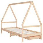 vidaXL Cadre de lit enfant avec tiroirs 90x200 cm bois de pin massif
