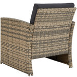 Tectake Salon bas de jardin LUCQUES 4 places - marron naturel