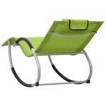 vidaXL Chaise longue avec oreiller Vert Textilène