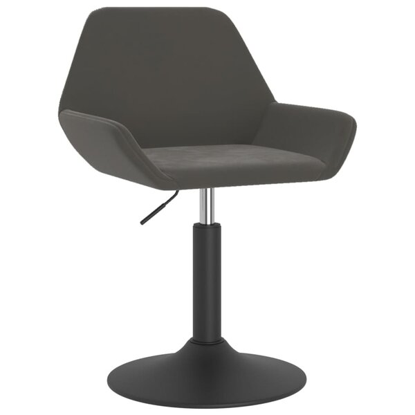 vidaXL Chaise pivotante de salle à manger Gris foncé Velours
