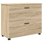 vidaXL Ensemble de mobilier de salle de bain 4 Pièces Chêne sonoma