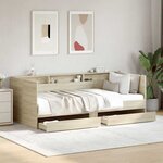 vidaXL Lit de jour avec tiroirs sans matelas chêne sonoma 90x190 cm