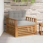 vidaXL Canapé d’extérieur Bois d'acacia massif et polyester