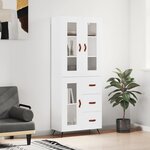 vidaXL Buffet haut Blanc 69 5x34x180 cm Bois d'ingénierie