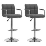 vidaXL Chaises de bar lot de 2 gris clair tissu