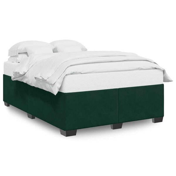 vidaXL Cadre de lit sans matelas vert foncé 140x190 cm velours