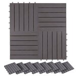 vidaXL Carreau de terrasse 30 Pièces Gris 30 x 30 cm Bois d'acacia