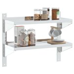 vidaXL Étagère murale à 2 niveaux 75x30x60 cm argenté acier inoxydable