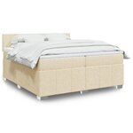 vidaXL Sommier à lattes de lit avec matelas Crème 200x200 cm Tissu