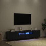 vidaXL Meuble TV 2 Pièces Noir 180 x 35 x 40 cm Bois d'ingénierie