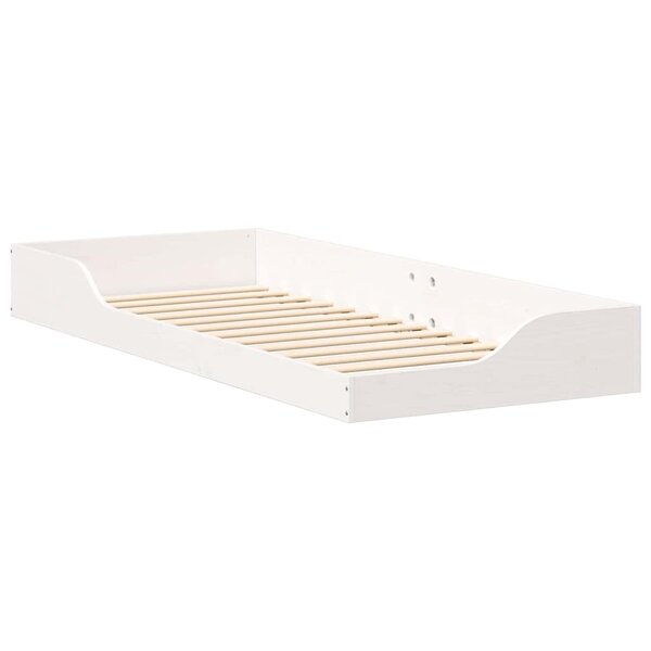 vidaXL Cadre de lit surélevé Blanc 80 x 220 cm Bois massif en pin