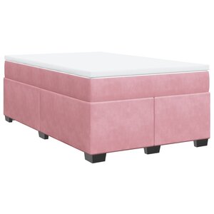 vidaXL Sommier à lattes de lit avec matelas Rose 120x200 cm Velours
