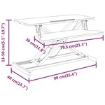 vidaXL Bureau de travail réglable 90x40x(13-50) cm Acier et bois