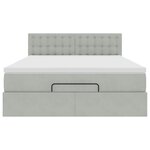 vidaXL Cadre de lit ottoman avec matelas gris clair 140x200 cm velours