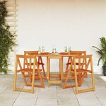 vidaXL Table de Jardin 5 Pièces Marron Bois d'Acacia Massif