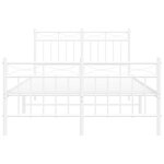 vidaXL Cadre de lit métal sans matelas et pied de lit blanc 120x190 cm