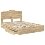 vidaXL Lit de Rangement Chêne Sonoma 160 x 200 cm Bois d'ingénierie