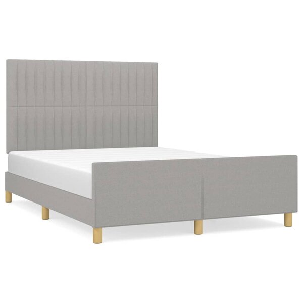 vidaXL Cadre de lit sans matelas gris clair 140x200 cm tissu
