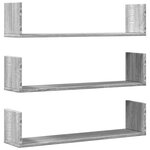vidaXL Étagères murales 3 Pièces sonoma gris 80x18x18 cm bois ingénierie