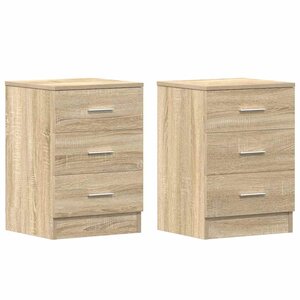 vidaXL Tables de chevet 2Pièces chêne sonoma 38x35x56cm bois d'ingénierie