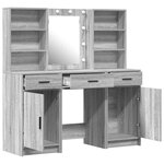 vidaXL Ensemble de Coiffeuse 3 Pièces Sonoma gris 50 x 41 x 135 cm