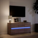 vidaXL Meuble TV avec LED chêne marron 100x34x50 cm bois d'ingénierie